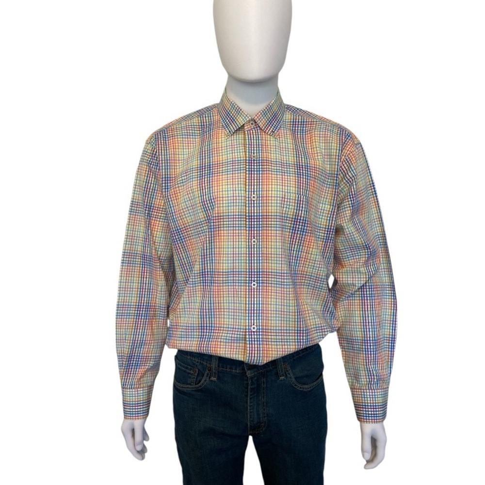 Alan Flusser Colorful Plaid Button Down Shirt
